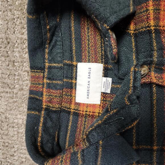 American Eagle Button Up Shirt Cropped Women's Multicolor Long Sleeve Medium - Picture 5 of 6